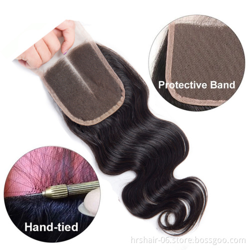 Virgin Peruvian Human Hair closure lace frontal, lace closure with bundles, unprocessed remy hair weave